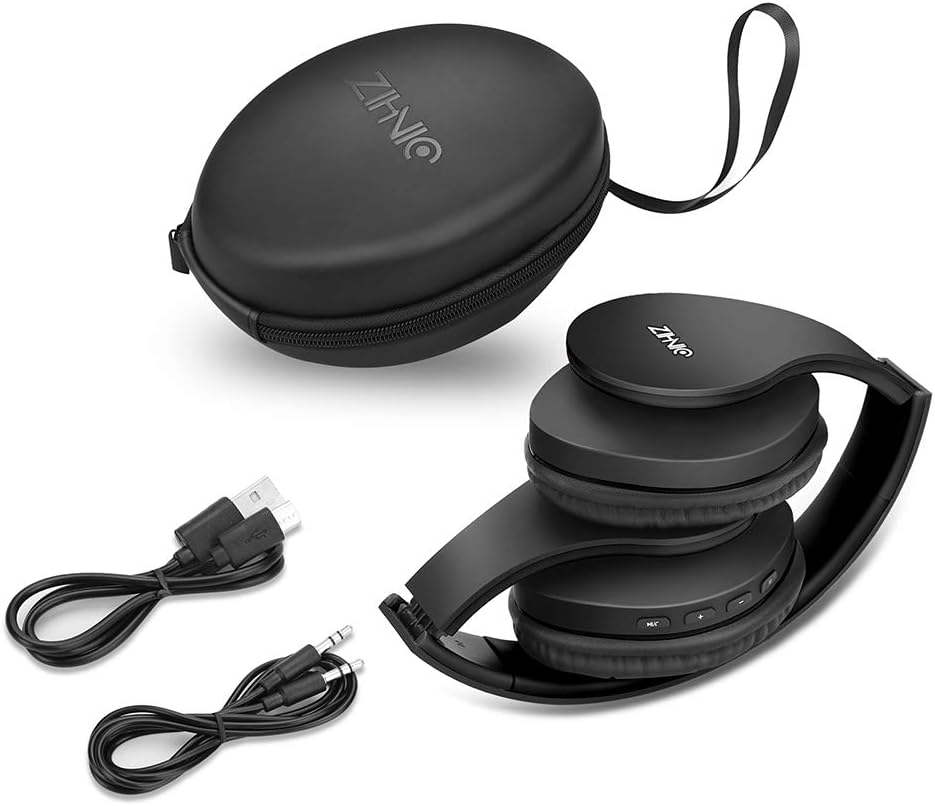 picture of zihnic wireless headphones with audio jack capabilities