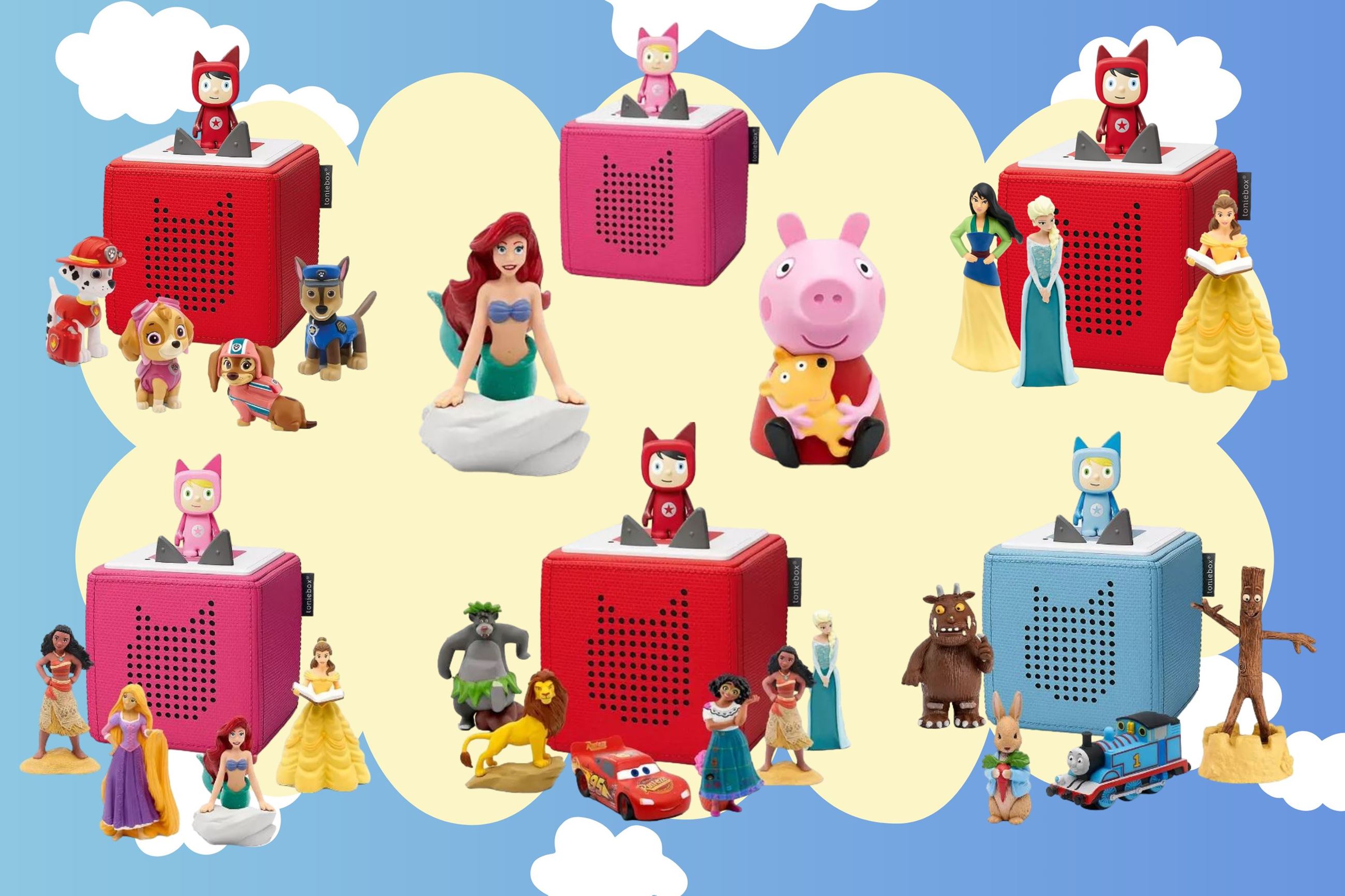Picture of Tonie boxes with tonie character toys